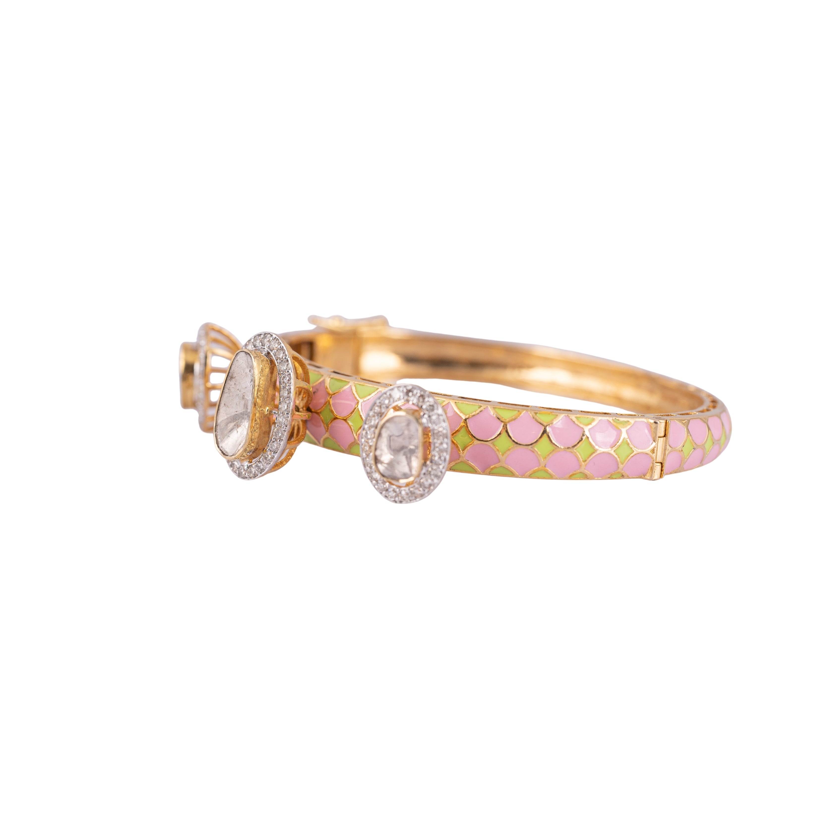 Rose Petal Aura Polki Bangle