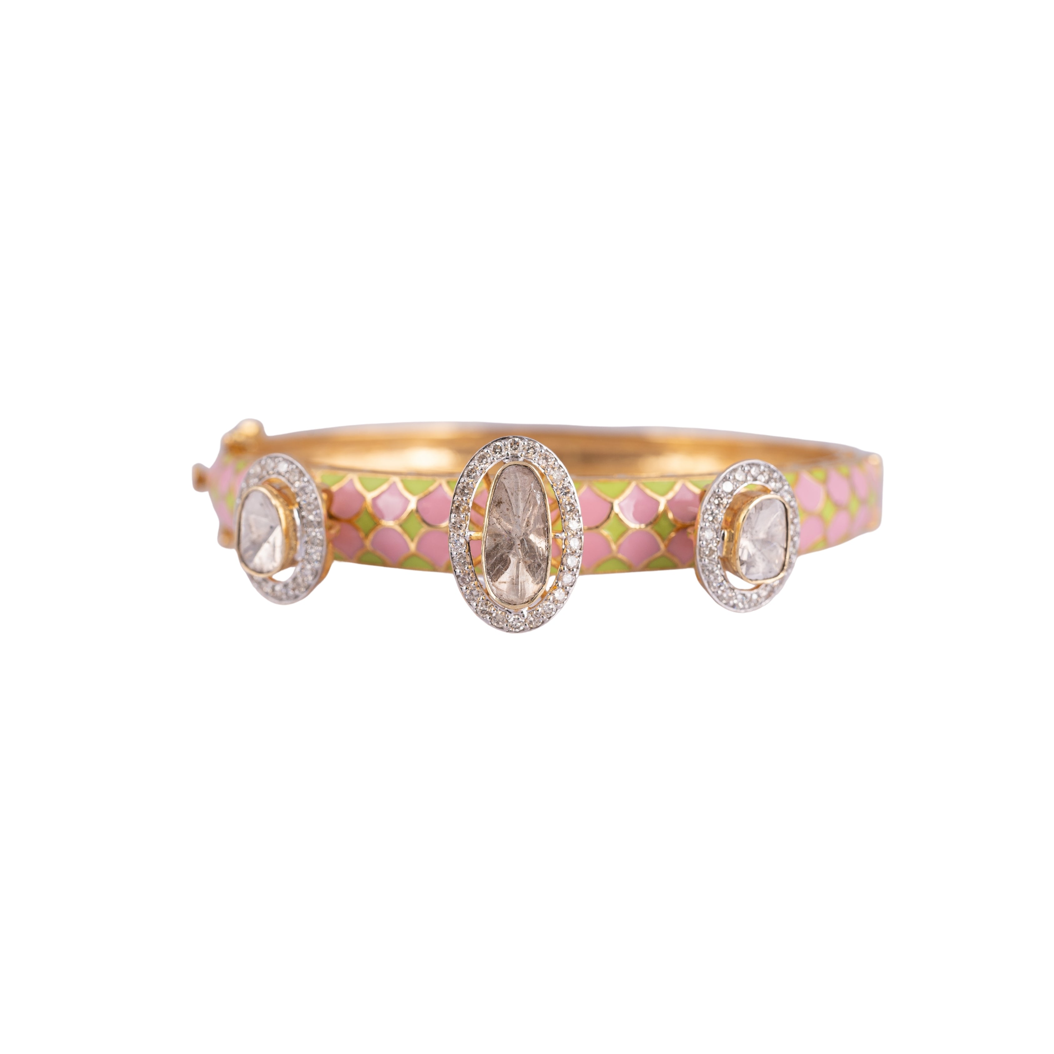 Rose Petal Aura Polki Bangle