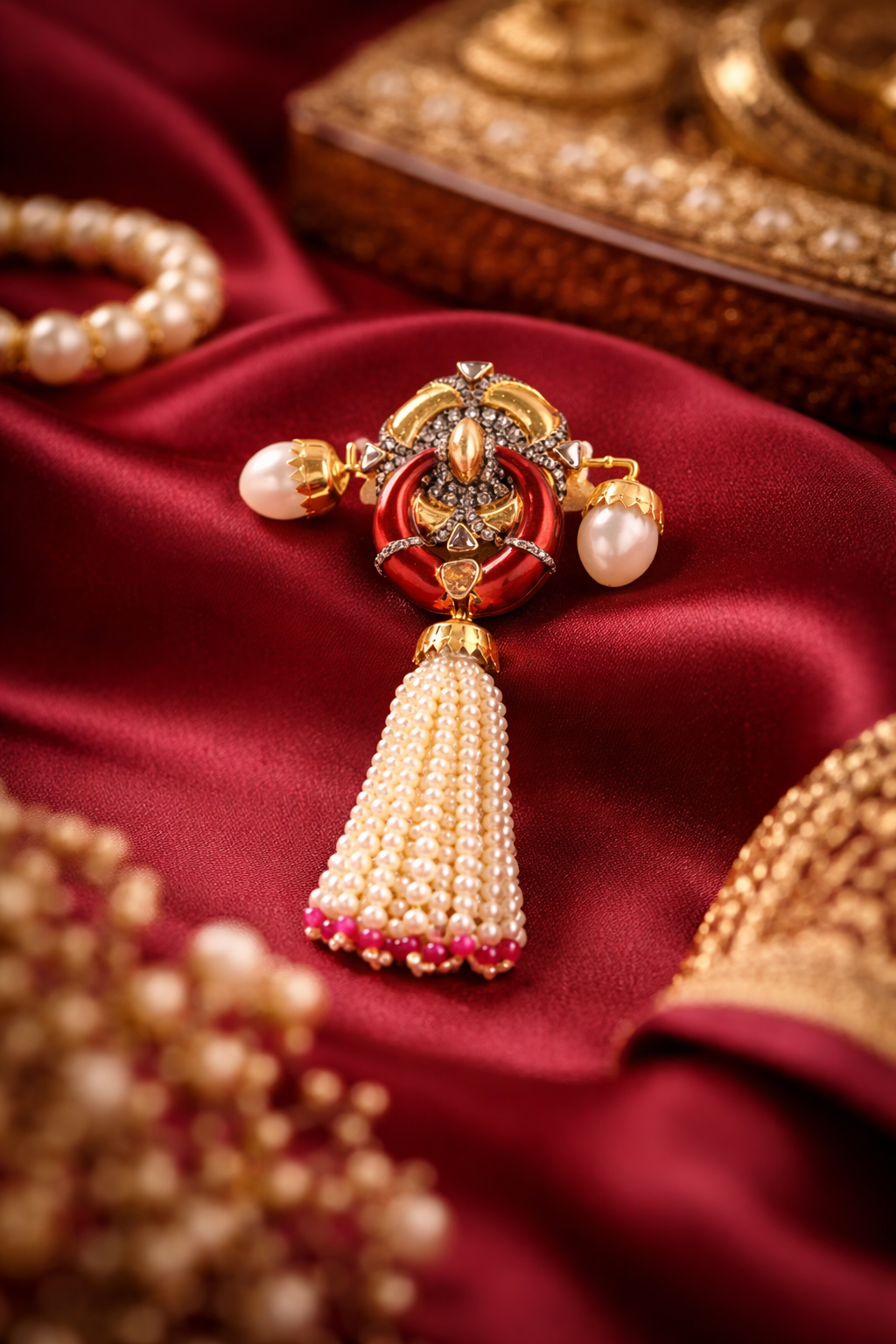 The Crimson Crest Brooch