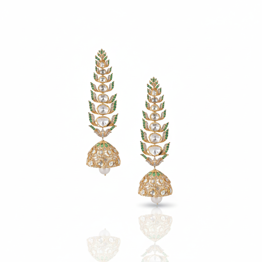 Crownleaf Polki Drops Earrings