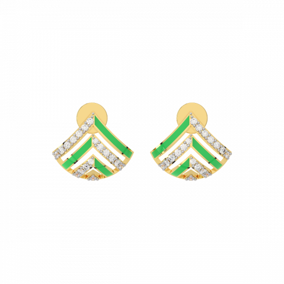 Christmas Enamel Diamond Earrings