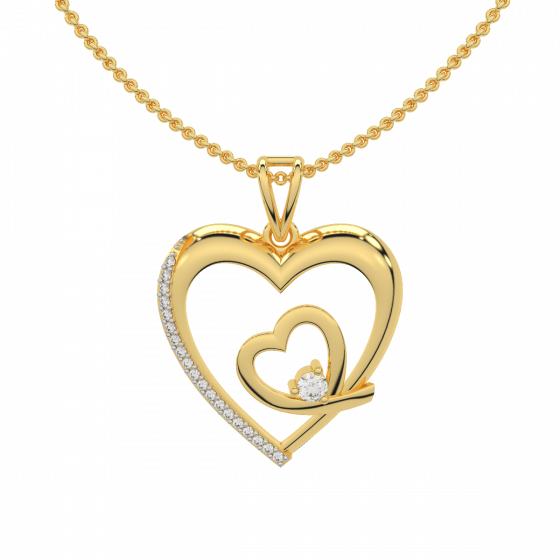 Heartbeat Diamond Heart Pendant