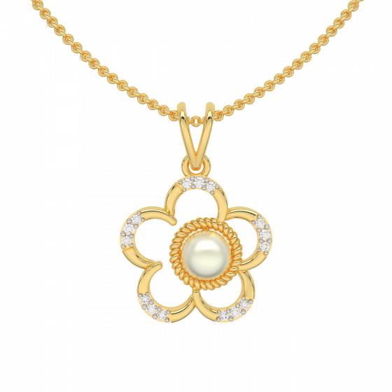  Inflorescence  Diamond Pearl Pendant