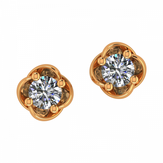 Golden Petals Diamond Studs