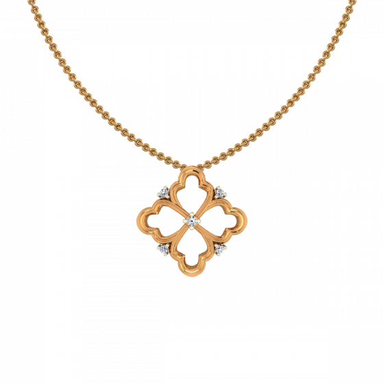 Golden Tracery Gold Diamond Pendant