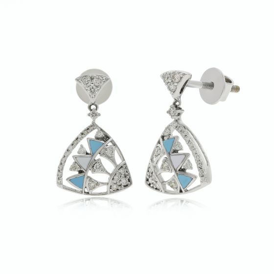 The Traditional Earring in Diamonds and Enamel