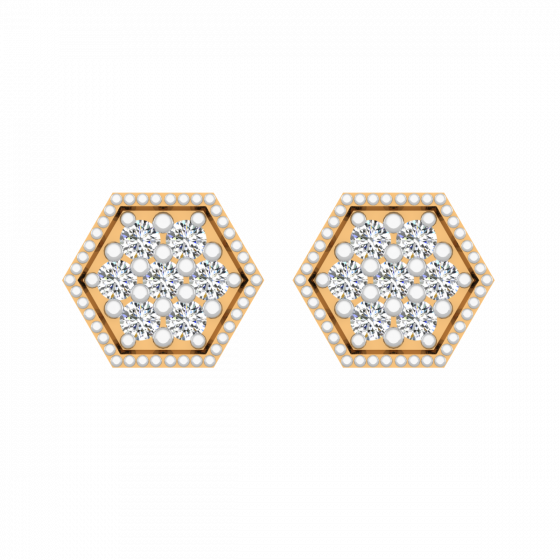 Hexagon Diamond Studs