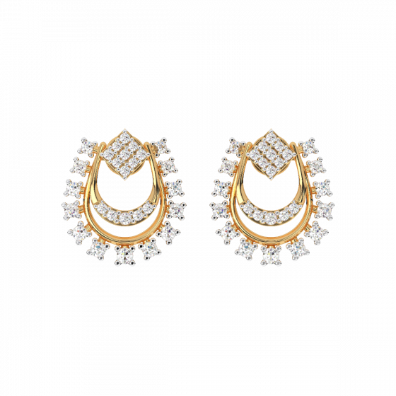 Half Moon Diamond Studs