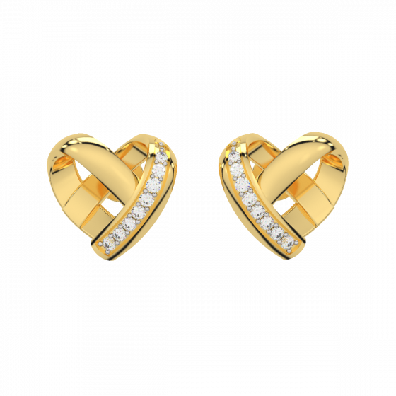  Posh Heart Diamond Heart Studs