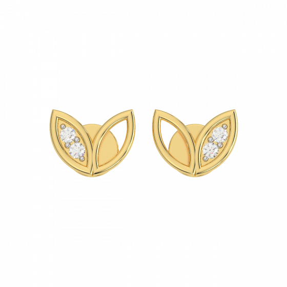 The Leafy Diamond Studs