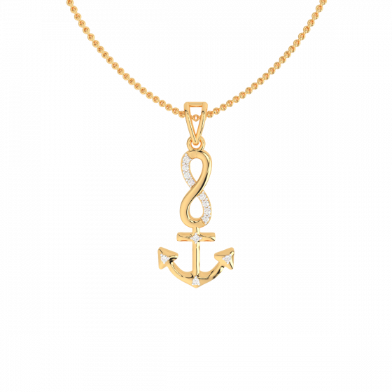 Timeless bond diamond and gold pendant For Him