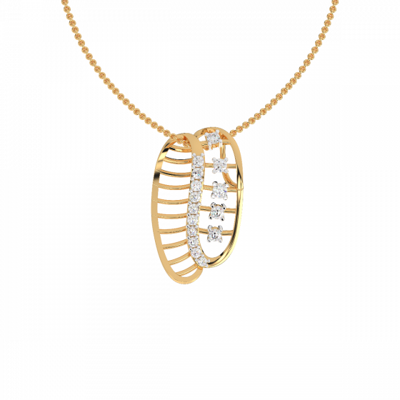 Modern Spiral Diamond Pendant 