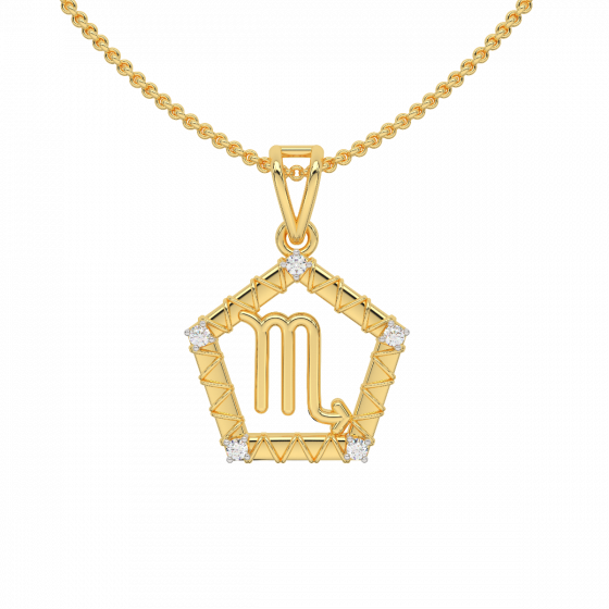 Scorpio Zodiac Sun Sign Diamond Pendant