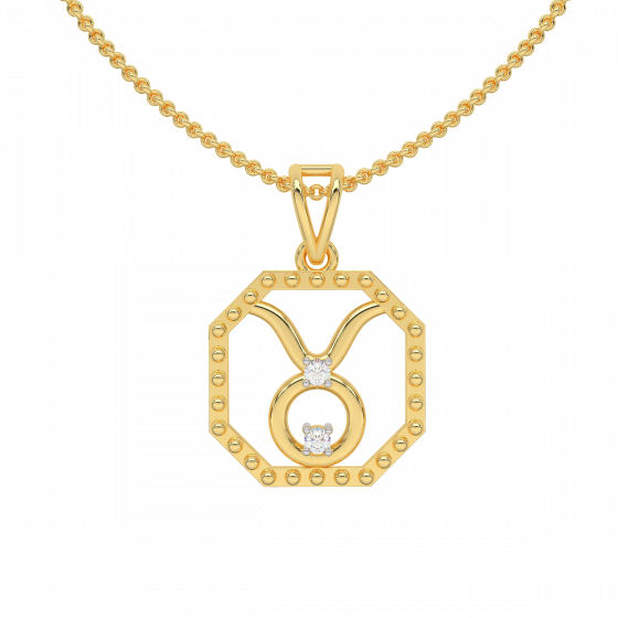 Taurus Zodiac Sun Sign Diamond Pendant