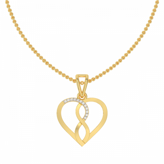 Infinity Heart Diamond Charm Pendant