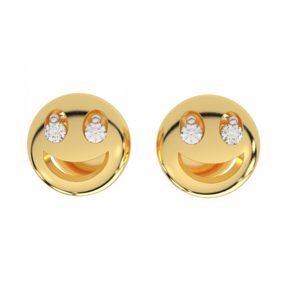  Smiling Smiley Diamond Kids Studs