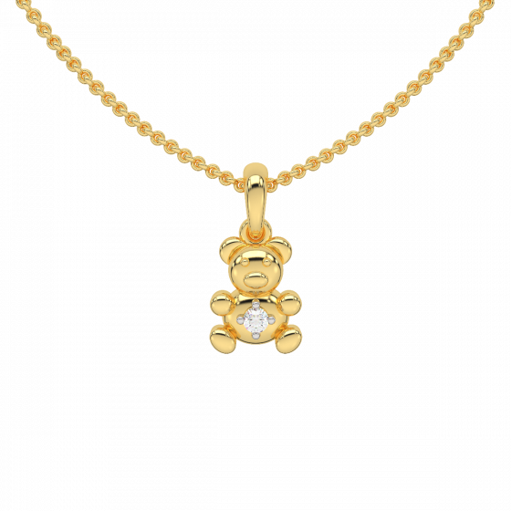 The Tidy Teddy Gold Diamond Kids Pendant