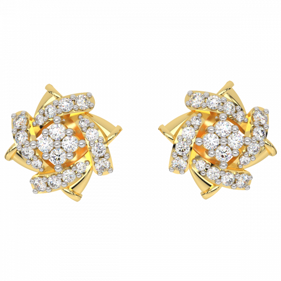 Floral Wheeling Diamond Earrings