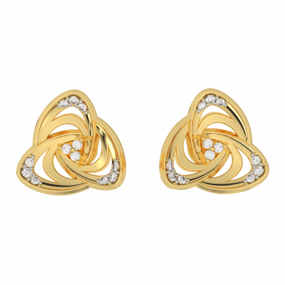 Golden Whirl Diamond Studs