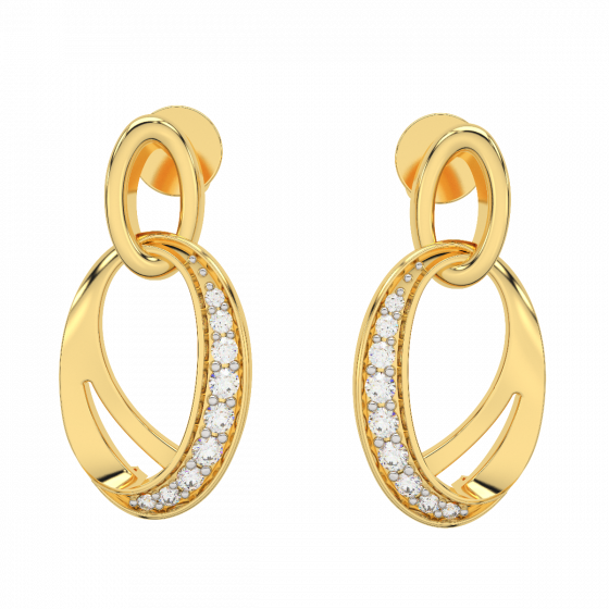 Classic Double Loop Diamond Earrings