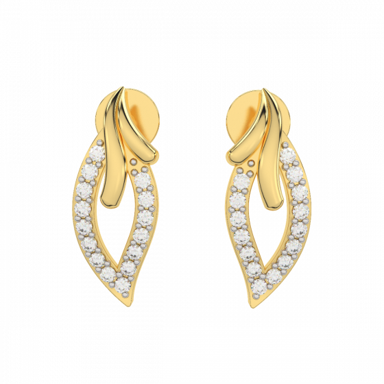 Leafy Cutout Diamond Studs