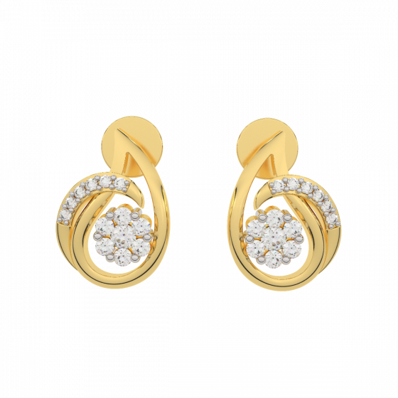 Gold Dazzle Drops Diamond Studs