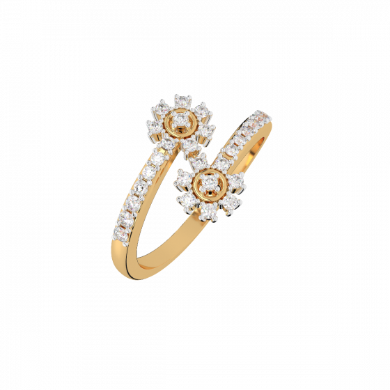 Two Flower Diamond Ring