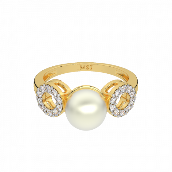  Pearl Treat  Diamond Ring