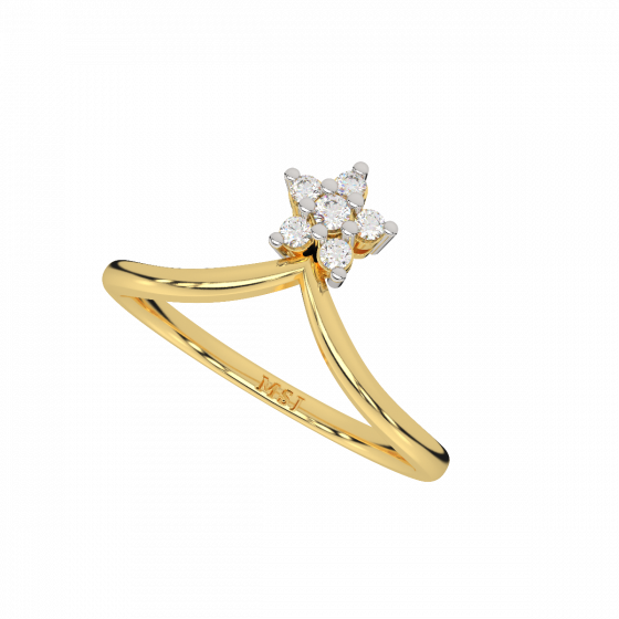  Floral Step Diamond Ring