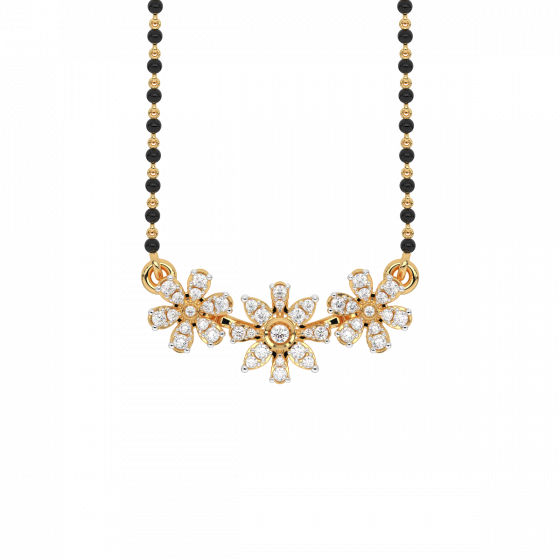 Flowery Diamond Mangalsutra Pendant