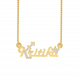Kritika Name Personalized Gold Diamond Pendant