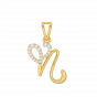 Letter N Heart Shaped Diamond Pendant