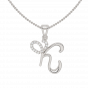 Letter K Heart Shaped Diamond Pendant