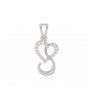 Letter S Heart Diamond Pendant