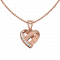 Twist N Turn Gold Diamond Heart Pendant