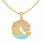 Life Is A Wave Diamond Pendant With Enamel