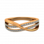 Golden Crossover Diamond Ring
