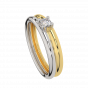  Two Tone Solitaire  Diamond Ring