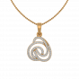 Golden Swirls Gold Diamond Pendant