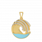 Life Is A Wave Diamond Pendant With Enamel