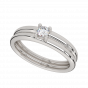  Two Tone Solitaire  Diamond Ring
