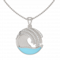 Life Is A Wave Diamond Pendant With Enamel