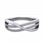 Golden Crossover Diamond Ring