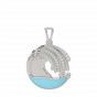 Life Is A Wave Diamond Pendant With Enamel