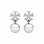 Snowflakes Pearl Diamond  Earrings