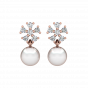 Snowflakes Pearl Diamond  Earrings