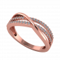 Golden Crossover Diamond Ring