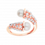 Embrace The Hug Diamond with Pearl Ring