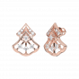 Curved Triangle Diamond Earrings 