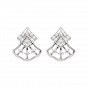 Curved Triangle Diamond Earrings 